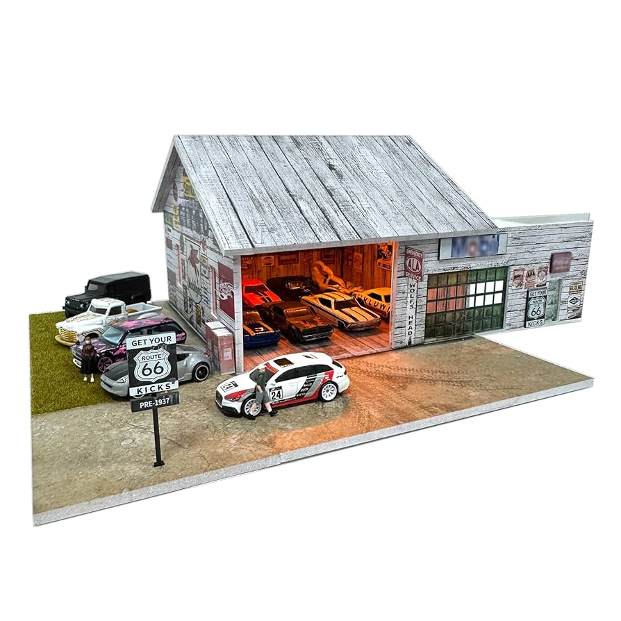 Amazon.com: Bivitre 1/64 Diorama Display Case Garage with